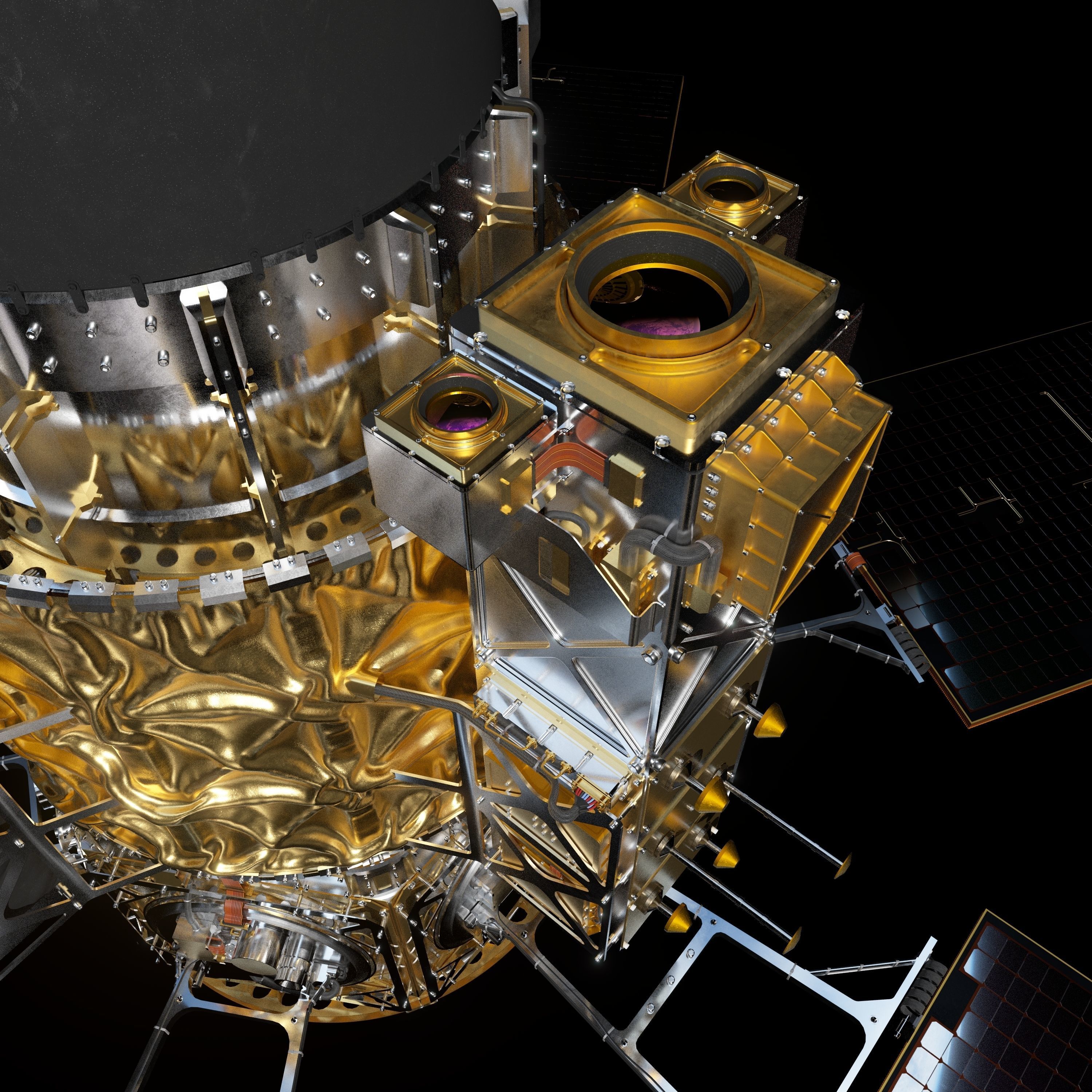 High Poly Spy Satellite - C4D Octane 3D model_7