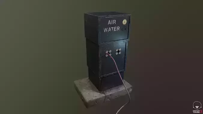 Tire air pump  Free low-poly 3D model