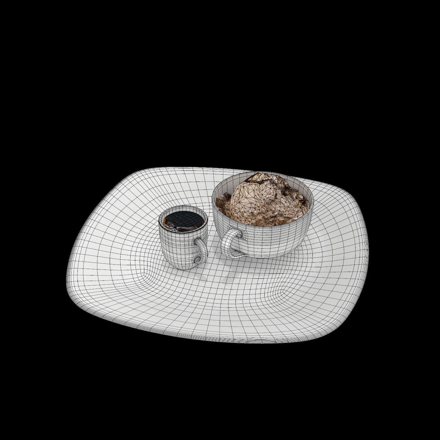 Noccio Affogato Low-poly 3D model_8