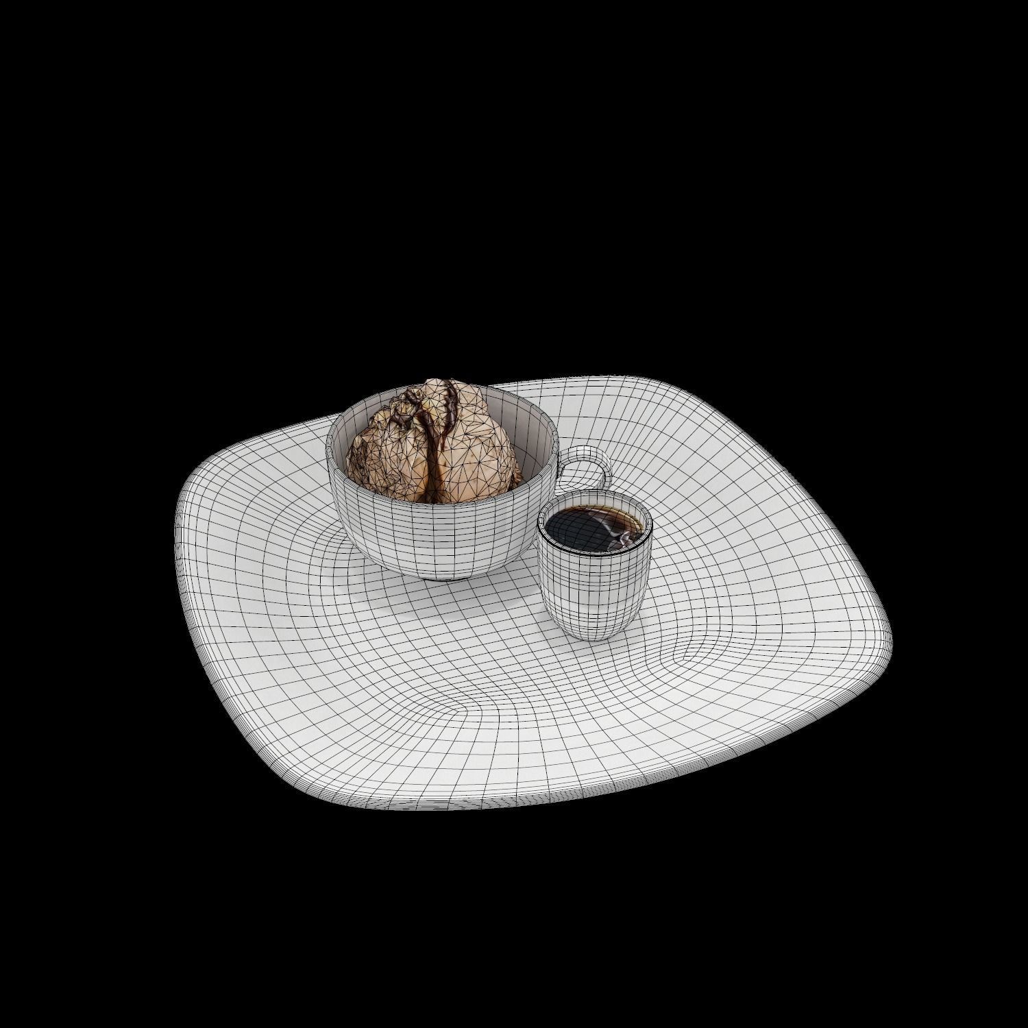 Noccio Affogato Low-poly 3D model_10