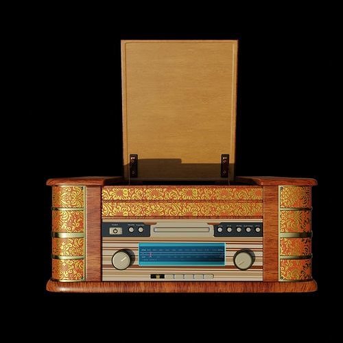 Retro gramophone 3D model