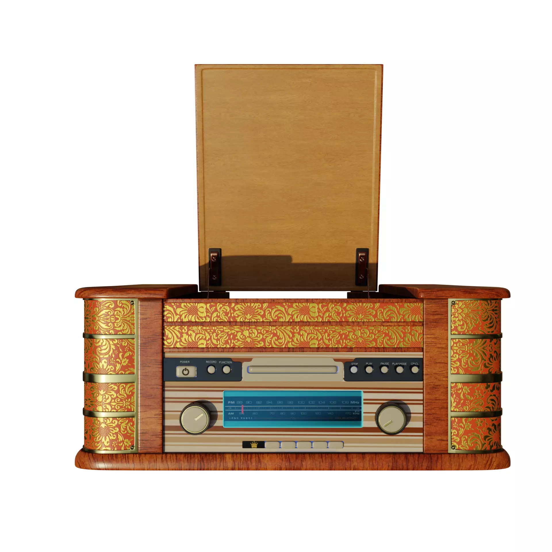 Retro gramophone 3D model_0