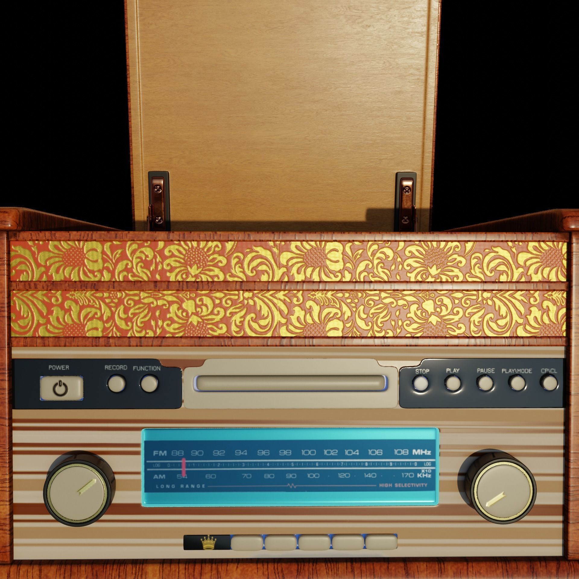 Retro gramophone 3D model_5