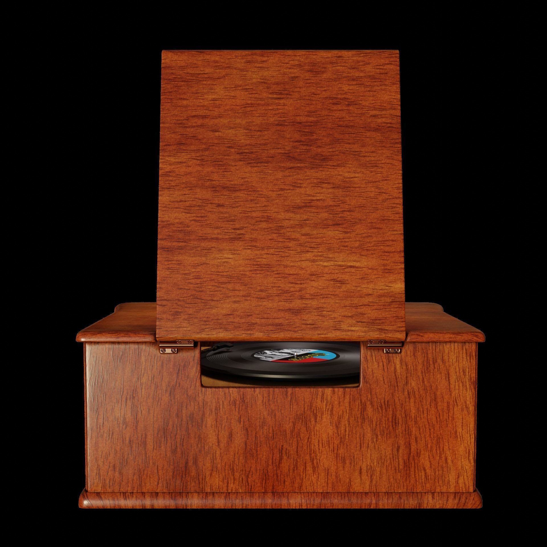 Retro gramophone 3D model_3