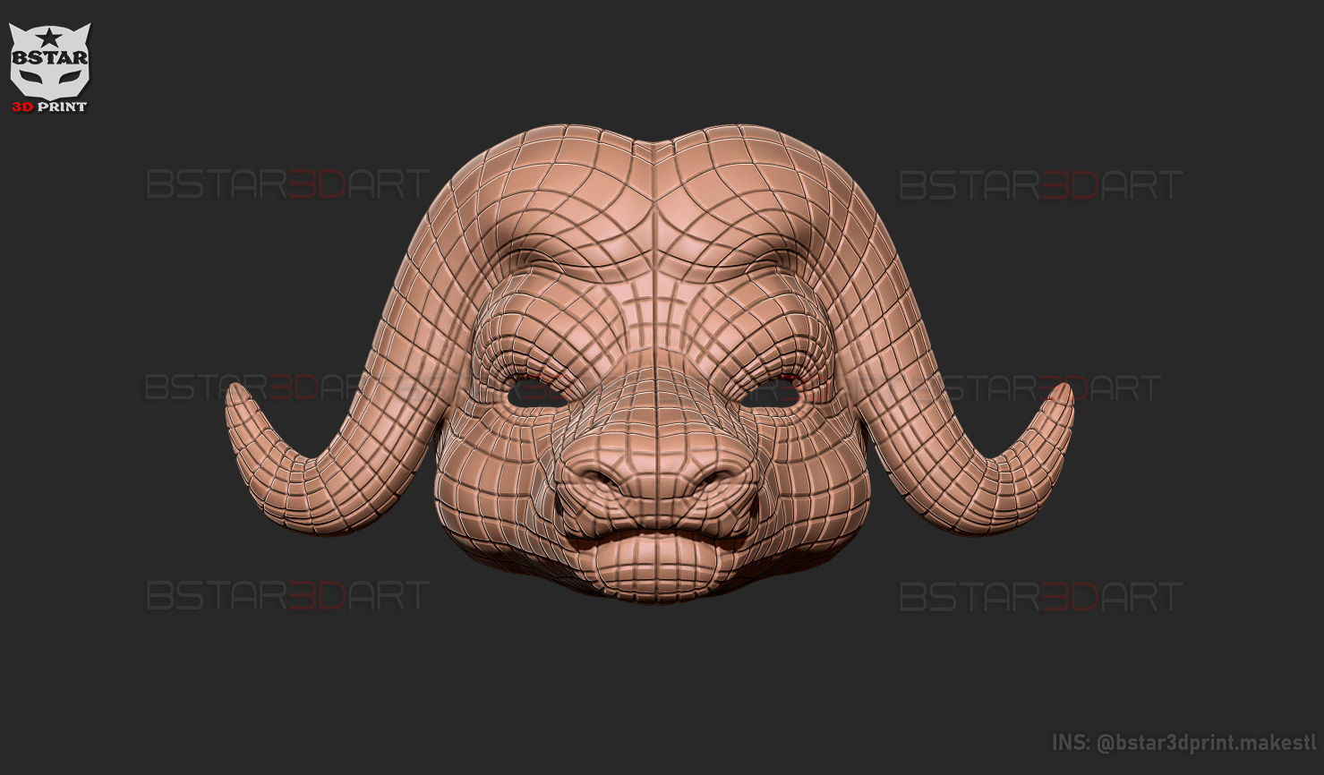 Squid Game Mask - Vip Buffalo Mask Cosplay 3D print model_30