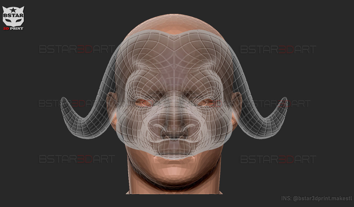 Squid Game Mask - Vip Buffalo Mask Cosplay 3D print model_31