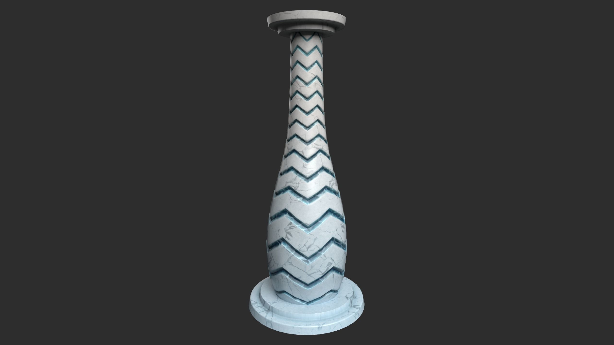 Fantasy Marble Pillar Low-poly 3D model_1