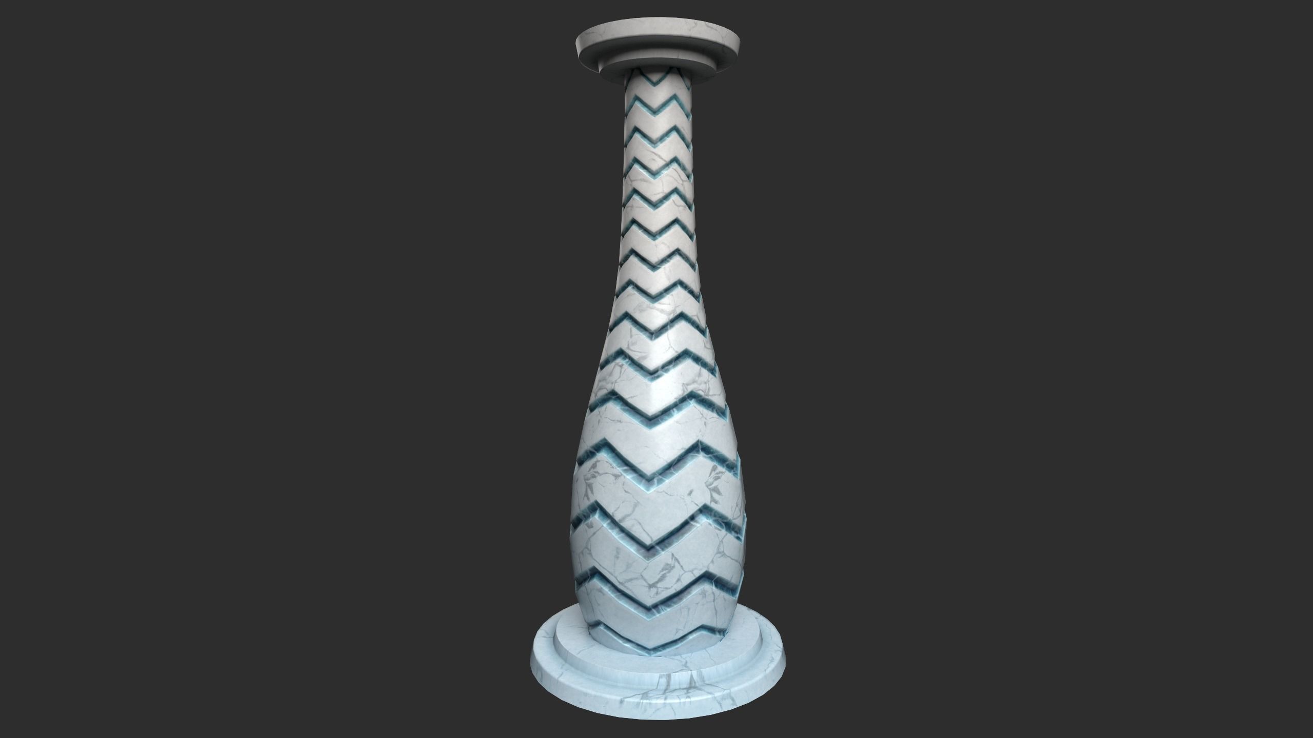 Fantasy Marble Pillar Low-poly 3D model_2