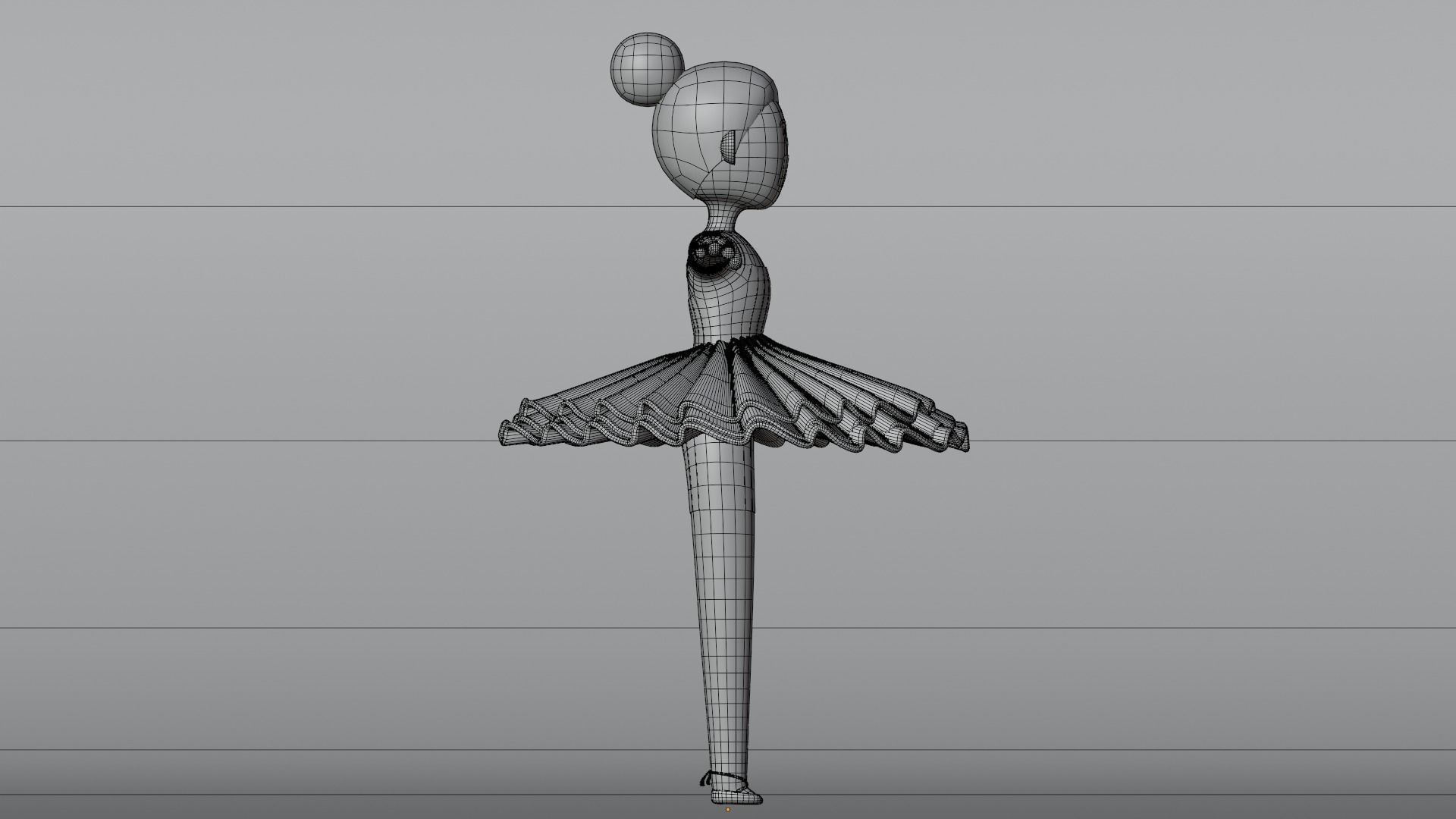 Minimal Ballet dancer 3D Cartoon Character 3D model_22