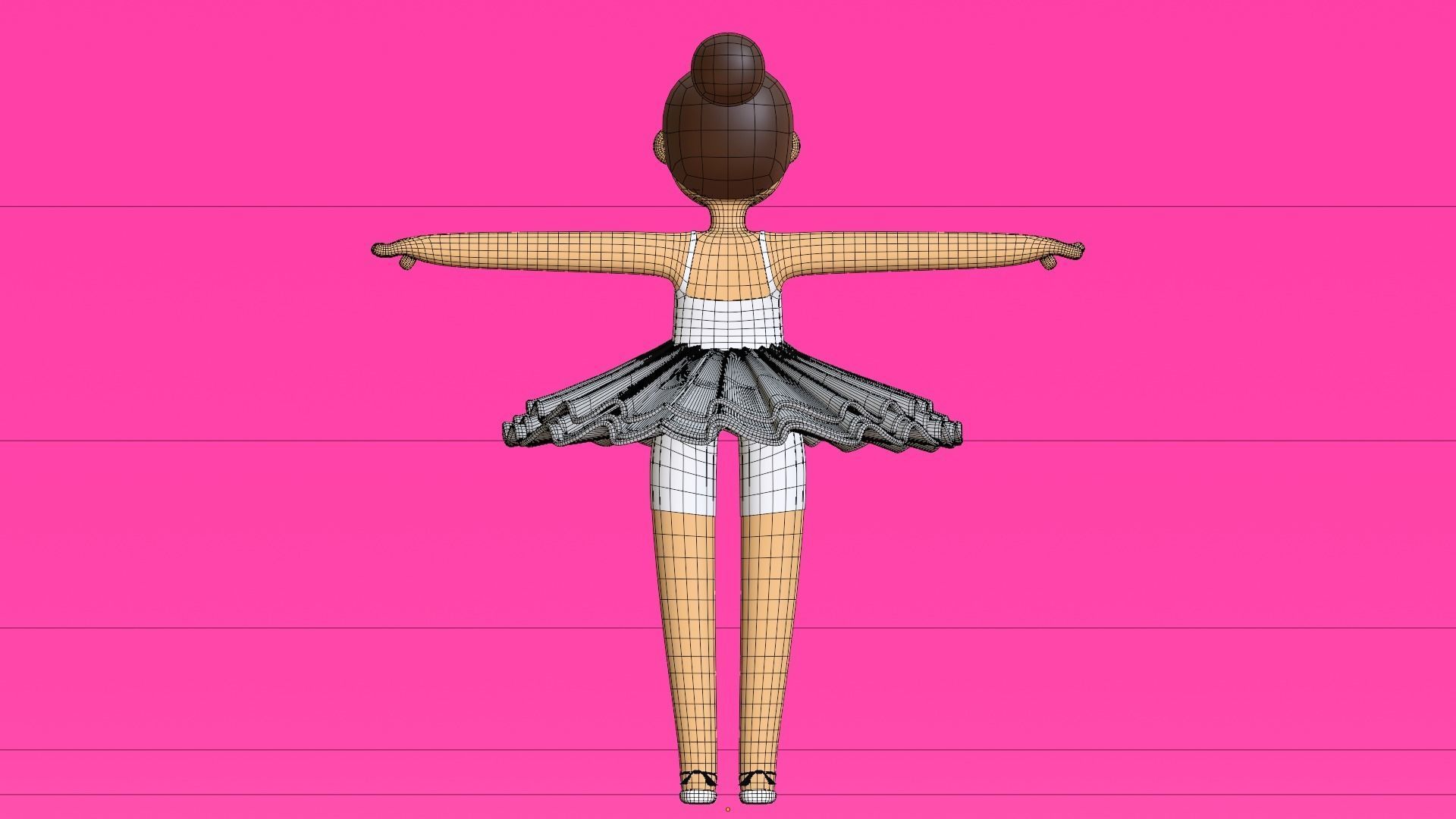 Minimal Ballet dancer 3D Cartoon Character 3D model_27