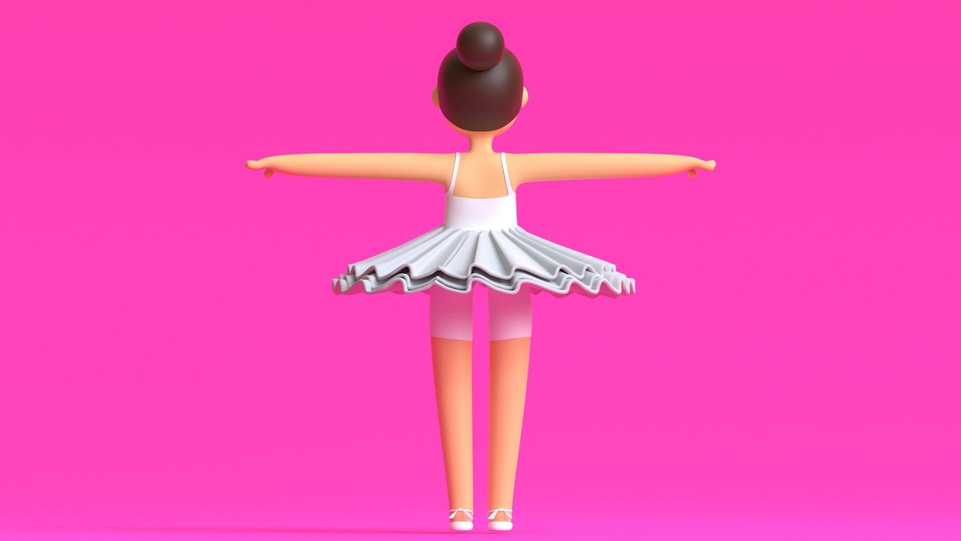 Minimal Ballet dancer 3D Cartoon Character 3D model_11