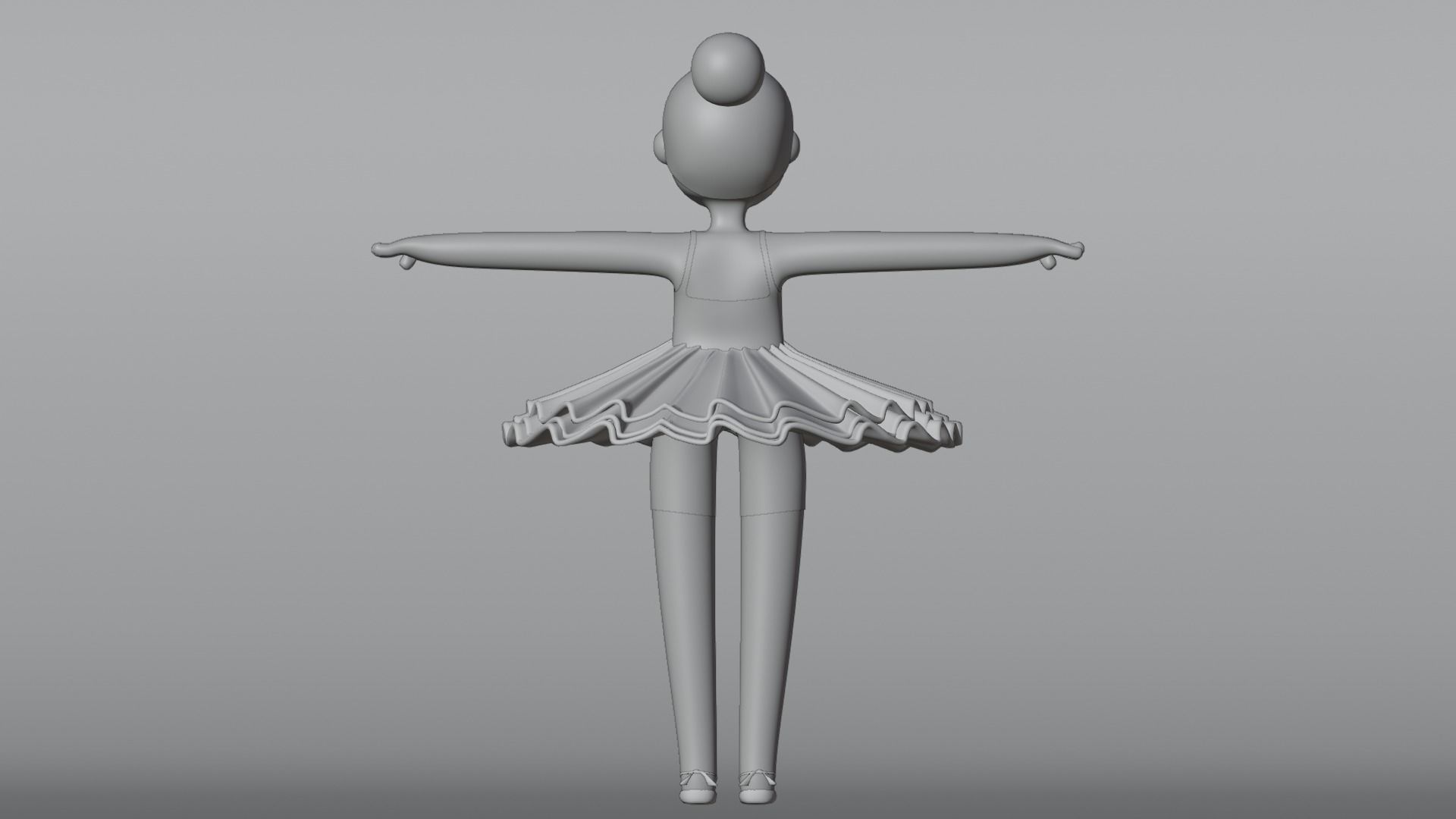 Minimal Ballet dancer 3D Cartoon Character 3D model_19