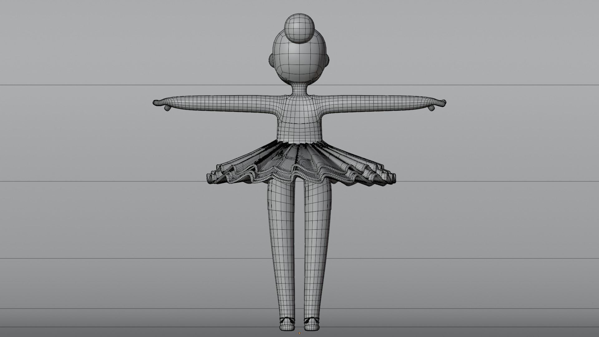 Minimal Ballet dancer 3D Cartoon Character 3D model_23