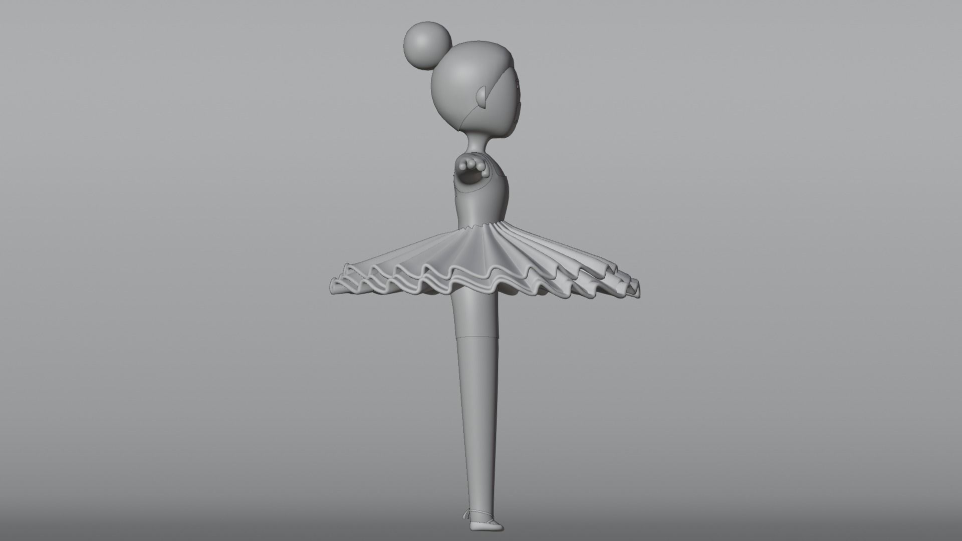 Minimal Ballet dancer 3D Cartoon Character 3D model_18