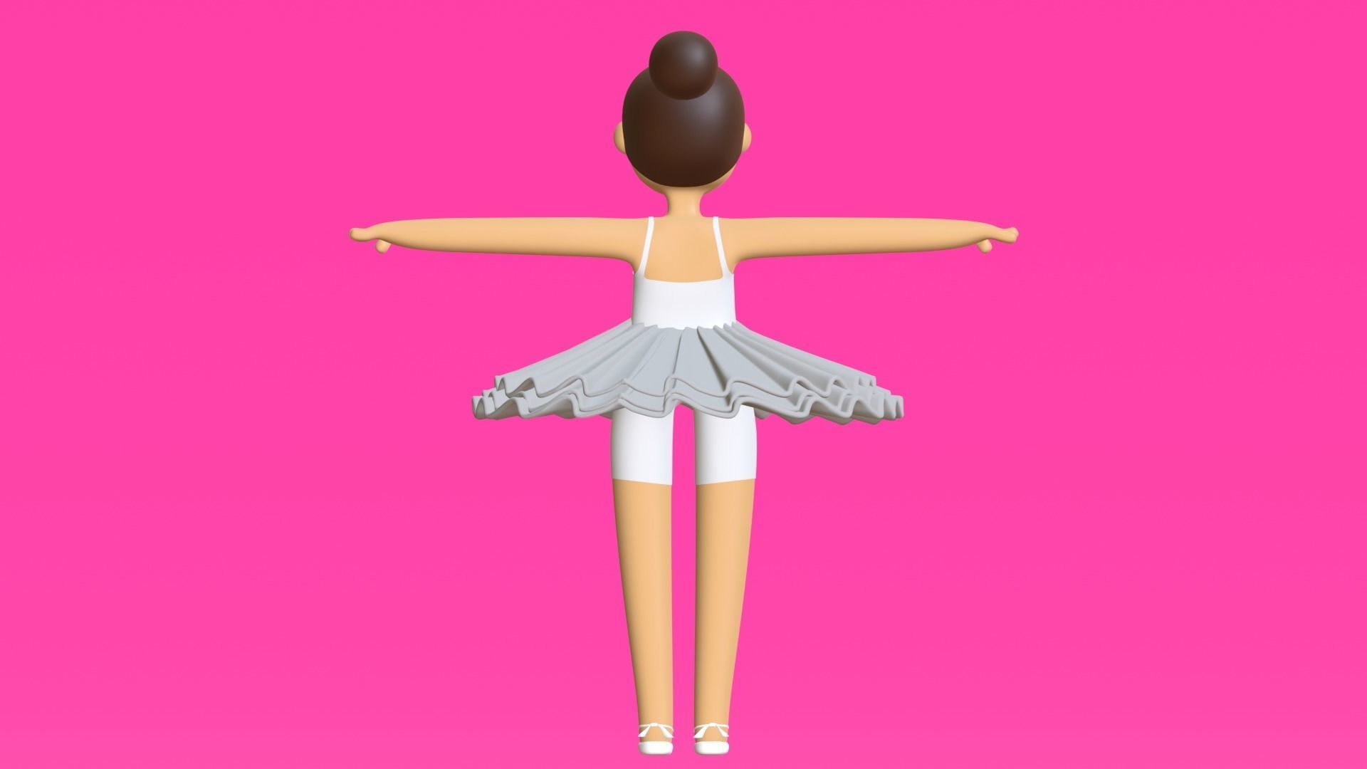 Minimal Ballet dancer 3D Cartoon Character 3D model_15