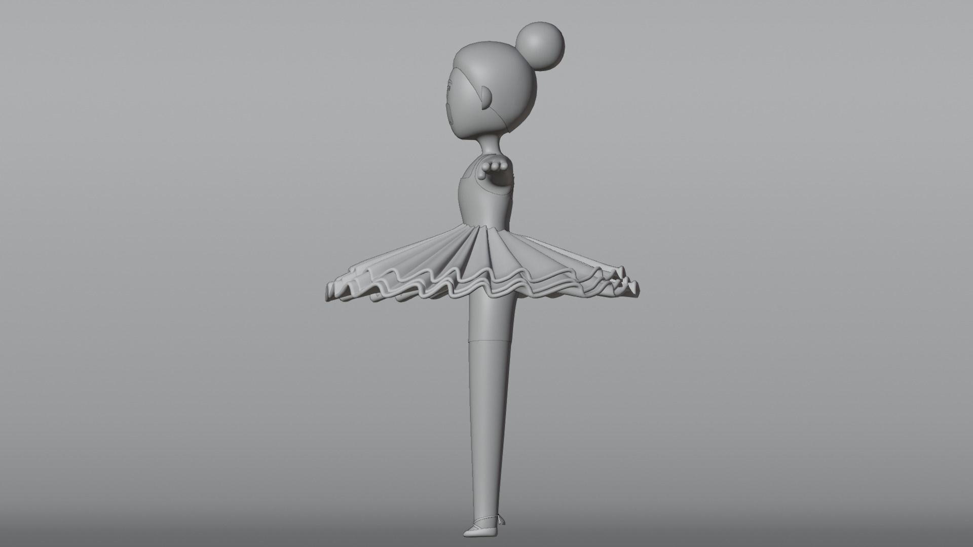 Minimal Ballet dancer 3D Cartoon Character 3D model_20