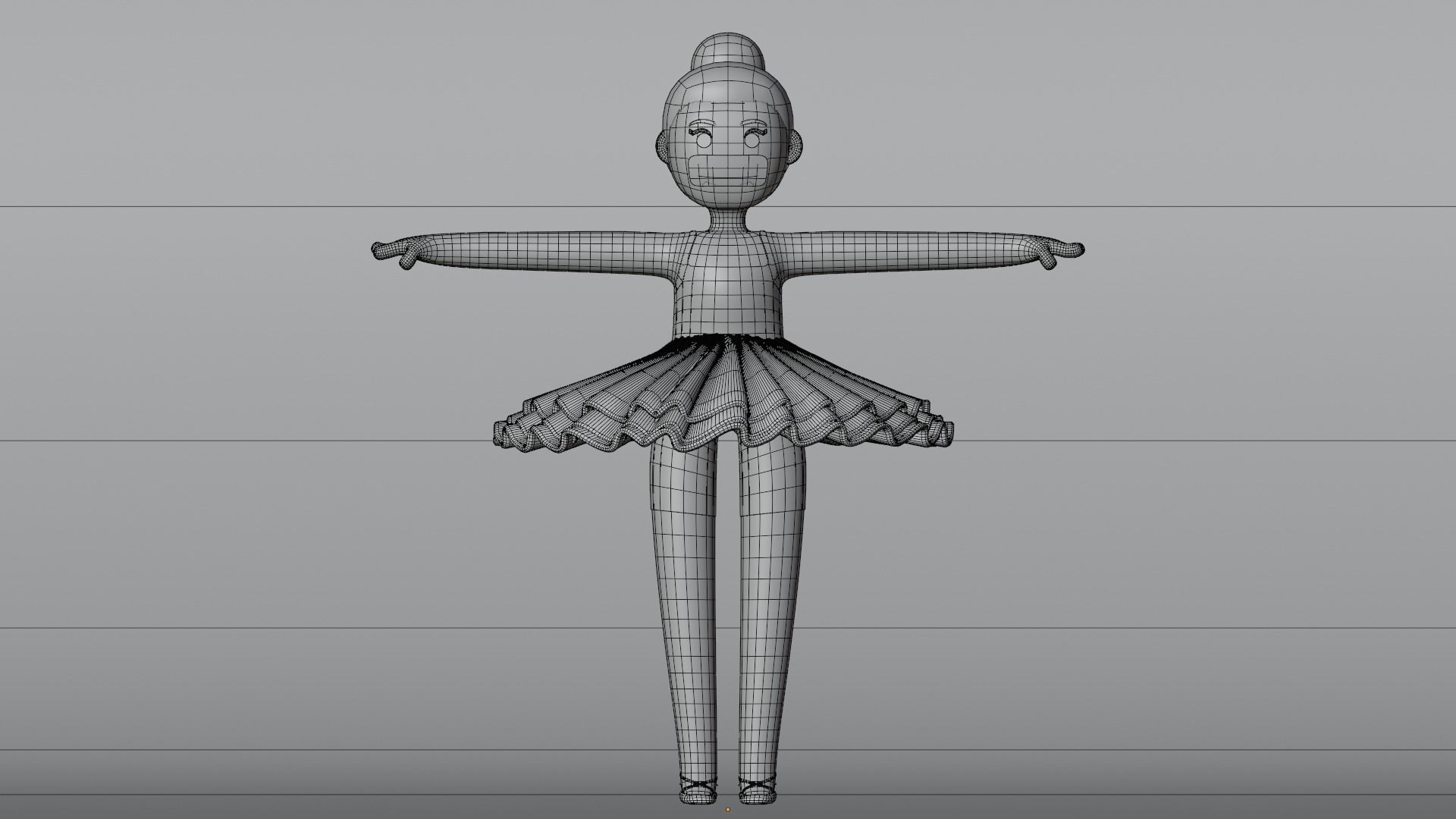 Minimal Ballet dancer 3D Cartoon Character 3D model_21