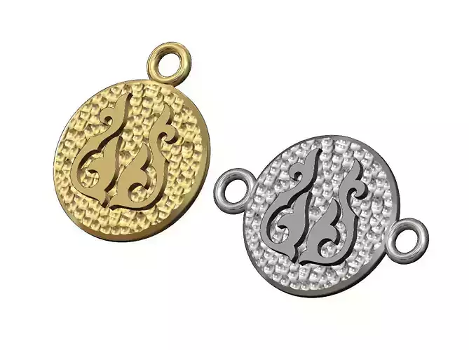 Italian floral scroll ornament pendant and bracelet charm
