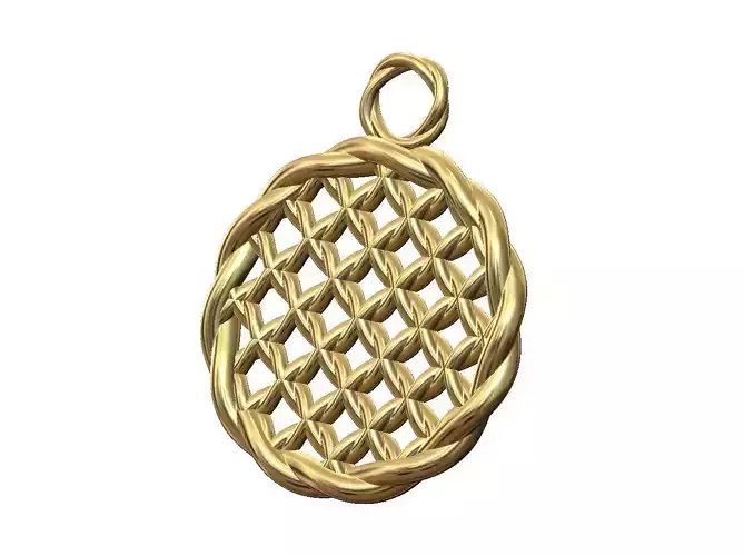 Braided wire mesh coin pendant and charm