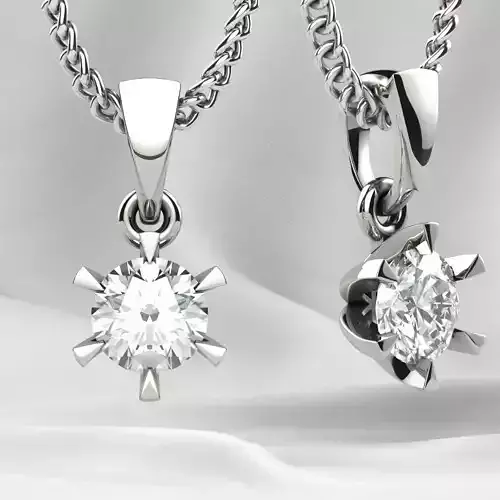 5mm Diamond Gold Pendant