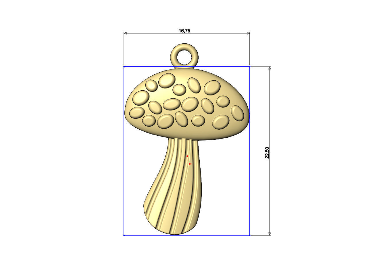 Mushroom shaped pendant  3D print model_6