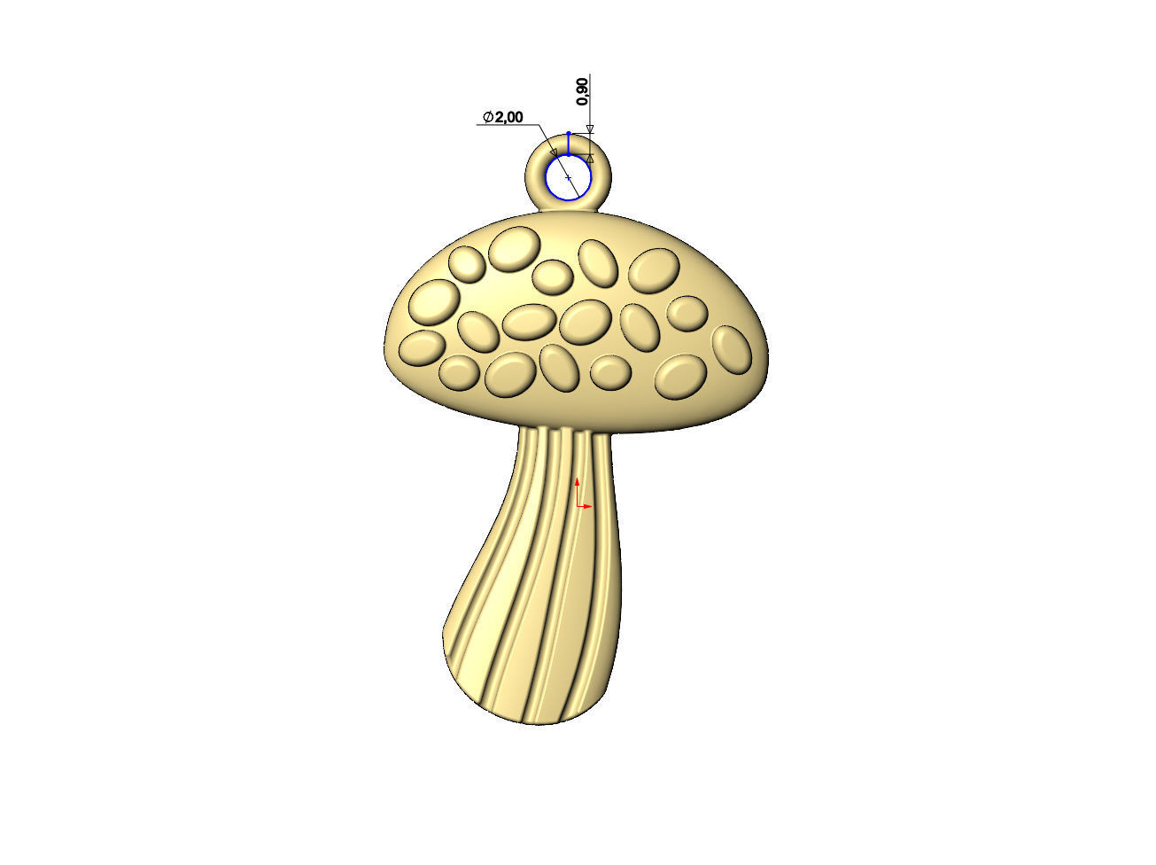 Mushroom shaped pendant  3D print model_7