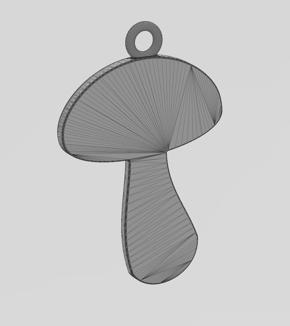 Mushroom shaped pendant  3D print model_13