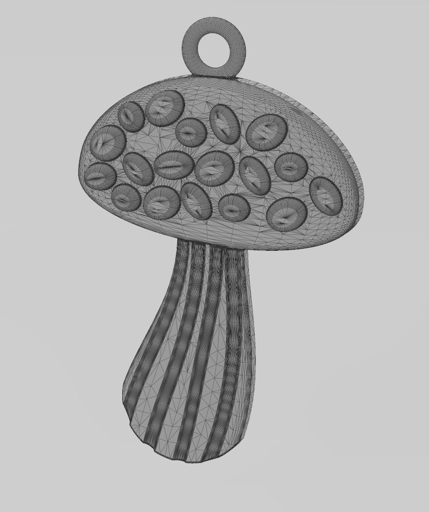 Mushroom shaped pendant  3D print model_10