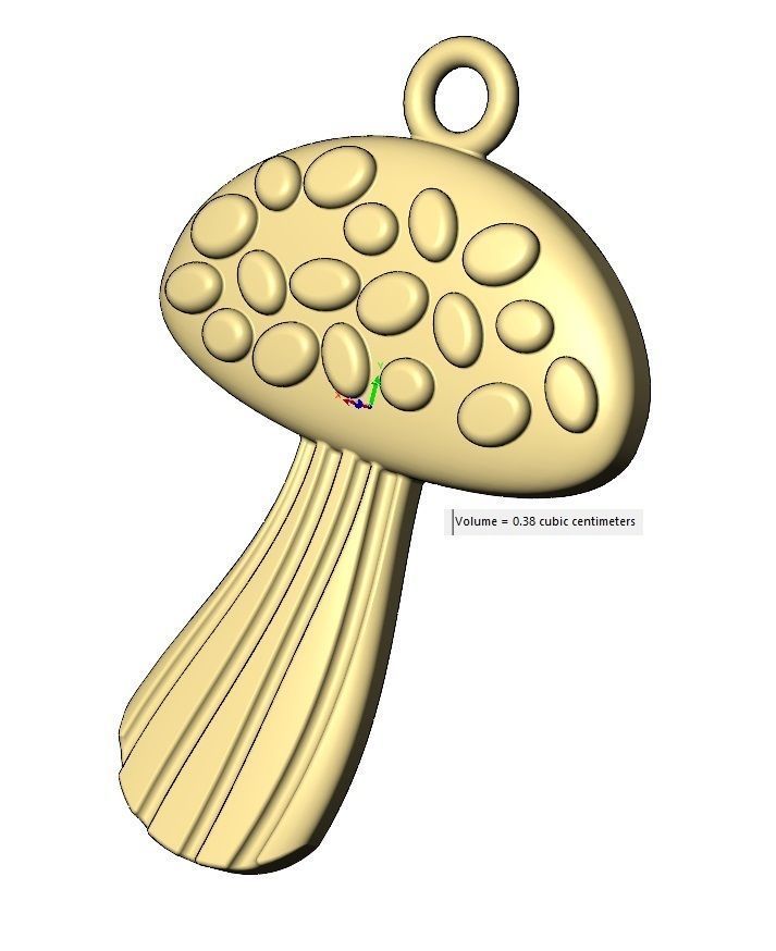 Mushroom shaped pendant  3D print model_9