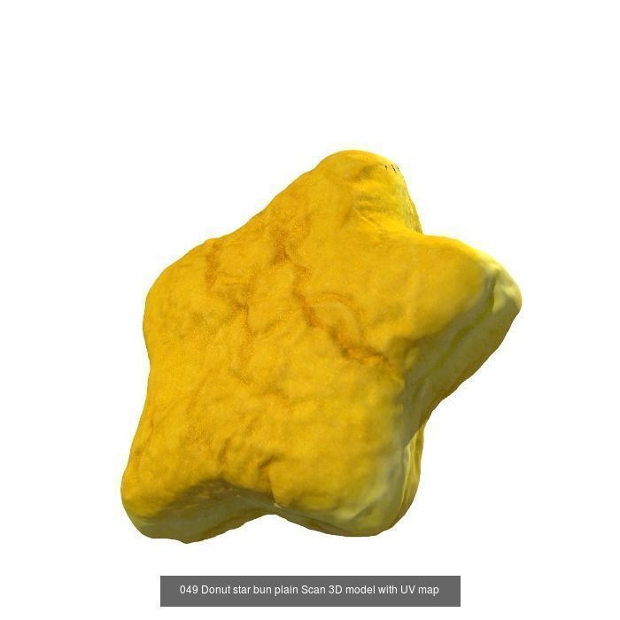 Plain donut 3D scan with UV Unwrap and editable image map 3D Model Collection_12
