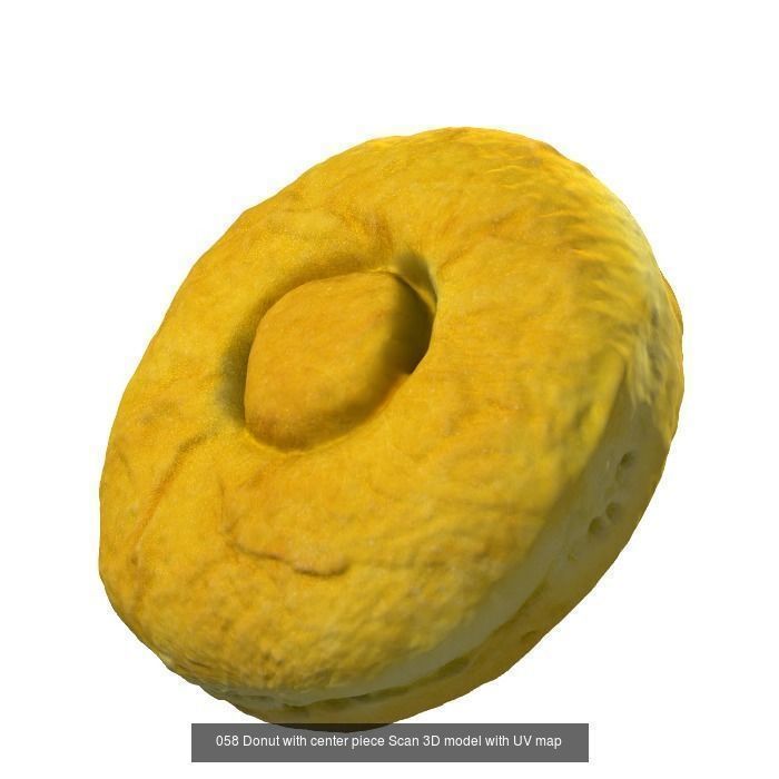 Plain donut 3D scan with UV Unwrap and editable image map 3D Model Collection_13