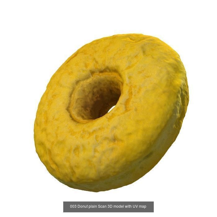 Plain donut 3D scan with UV Unwrap and editable image map 3D Model Collection_10