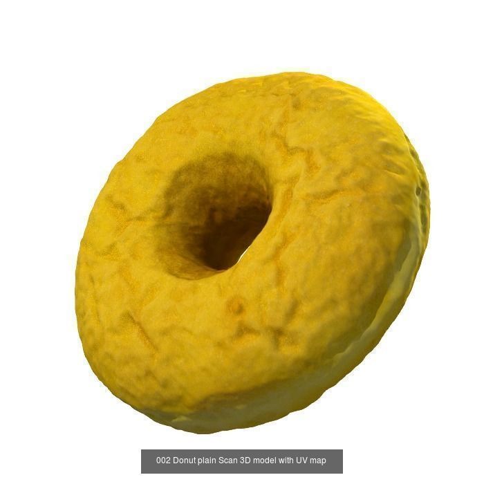 Plain donut 3D scan with UV Unwrap and editable image map 3D Model Collection_9