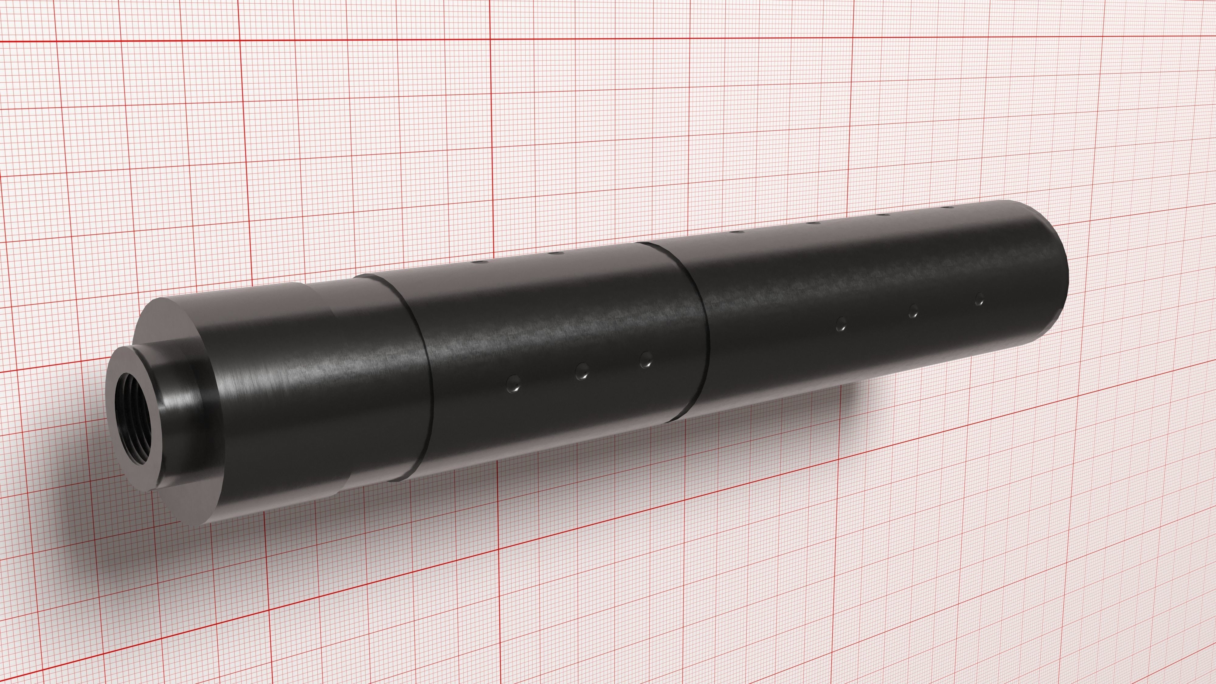 3D model Airsoft silencer 196x32 adapted to 22LR with Z-baffles VR