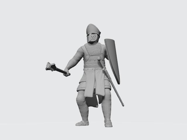 Medieval Bishop Hermann von tartu and Dorpat in battle 3D print model_1