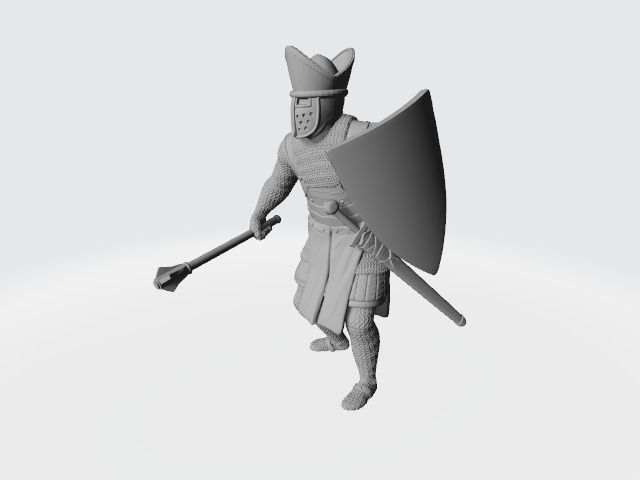 Medieval Bishop Hermann von tartu and Dorpat in battle 3D print model_3