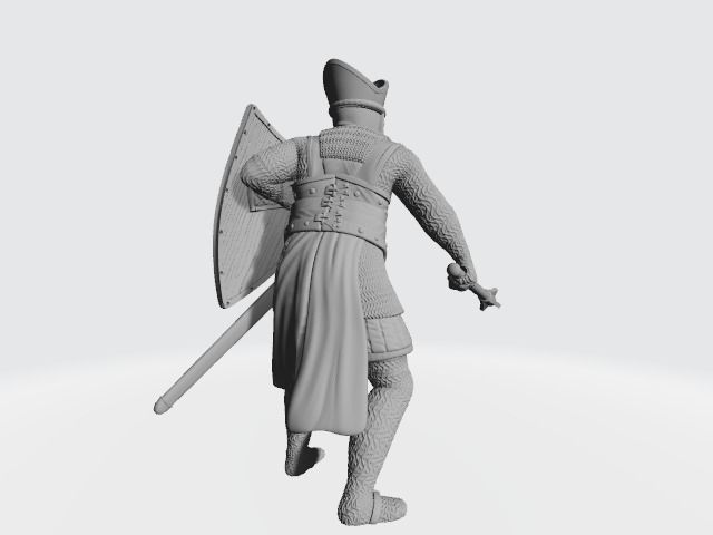 Medieval Bishop Hermann von tartu and Dorpat in battle 3D print model_2