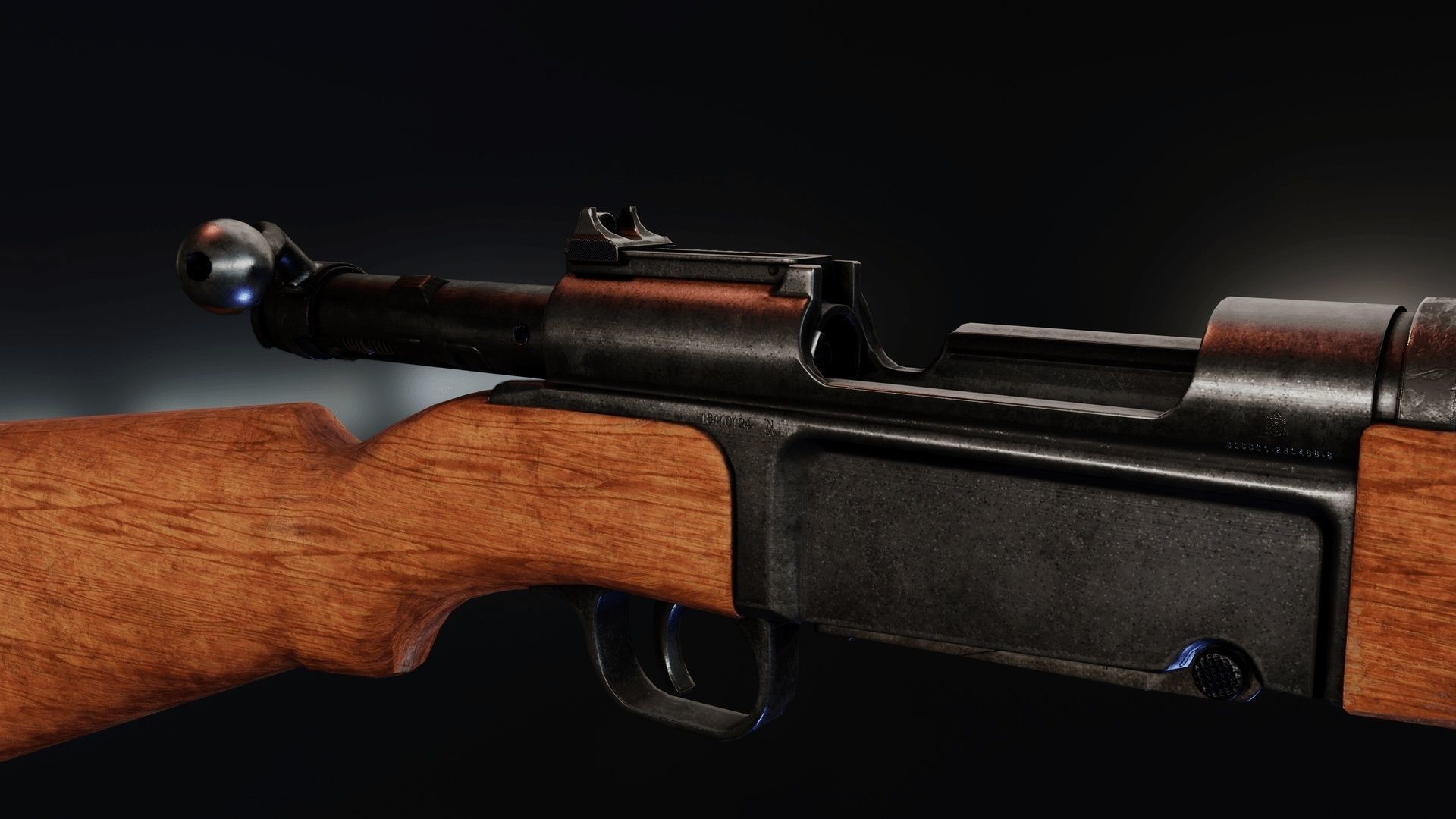 MAS 36 51 with grenade launcher Low-poly 3D model_4