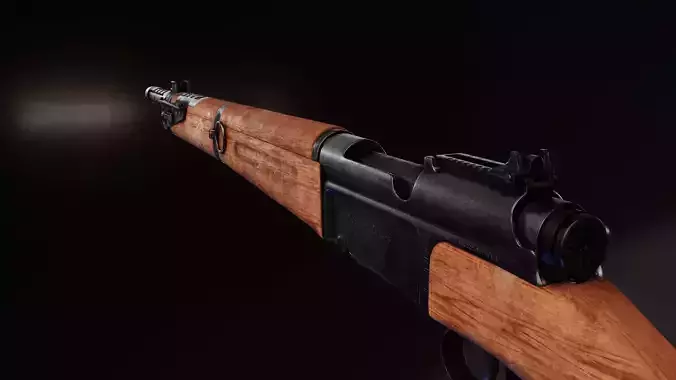 MAS 36 51 with grenade launcher Low-poly 3D model