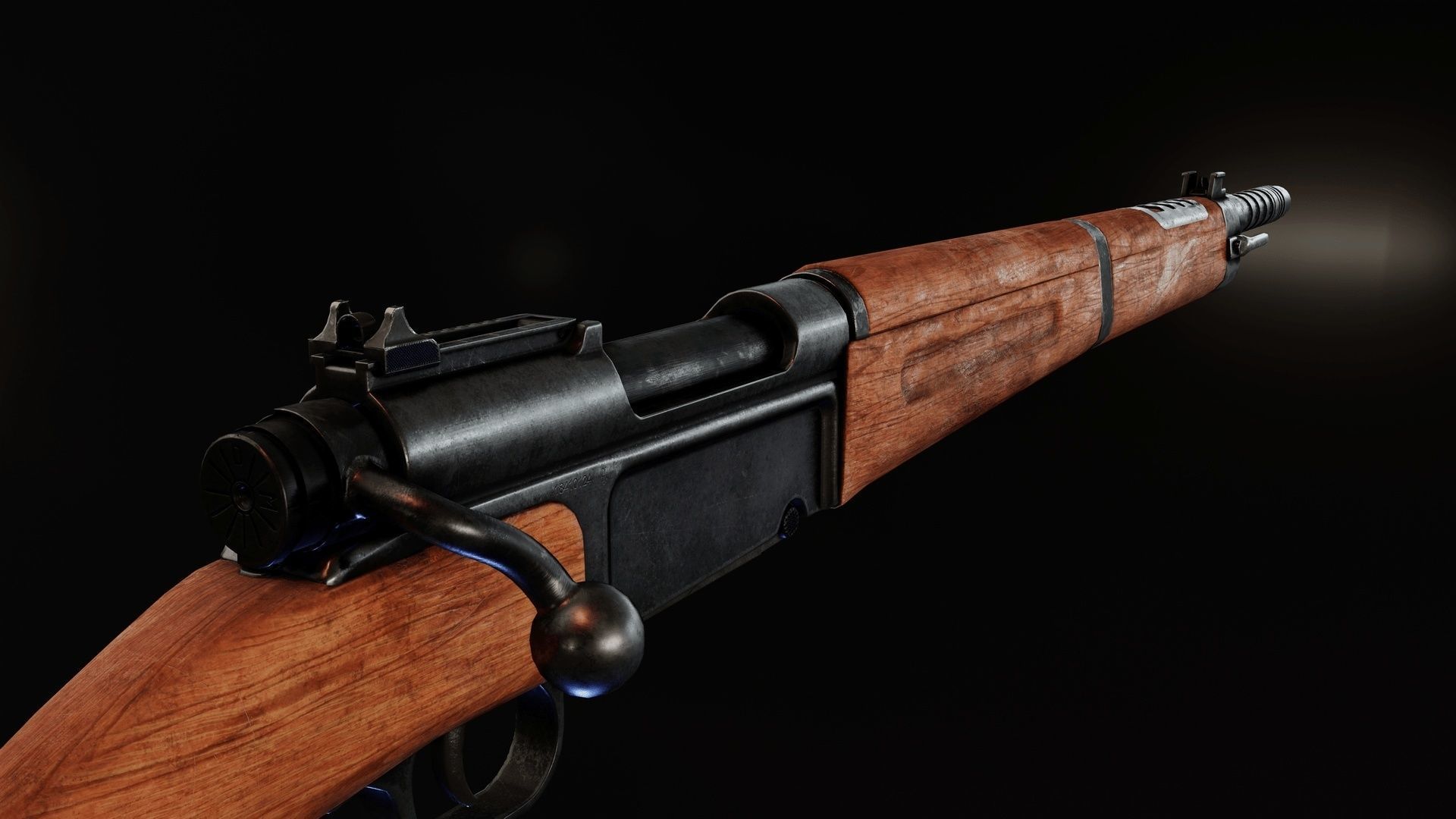 MAS 36 51 with grenade launcher Low-poly 3D model_2