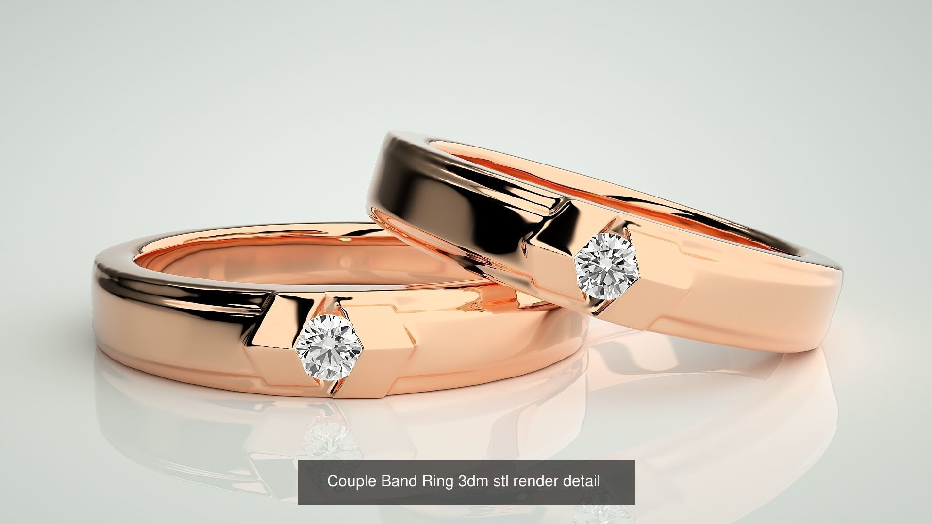 300 Couple Band Ring 3dm stl render detail Part-1 3D Model Collection_138