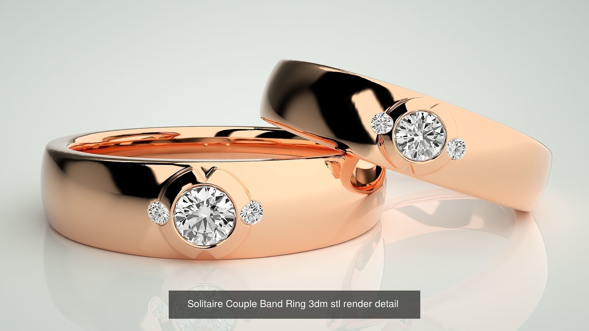 300 Couple Band Ring 3dm stl render detail Part-1 3D Model Collection_103
