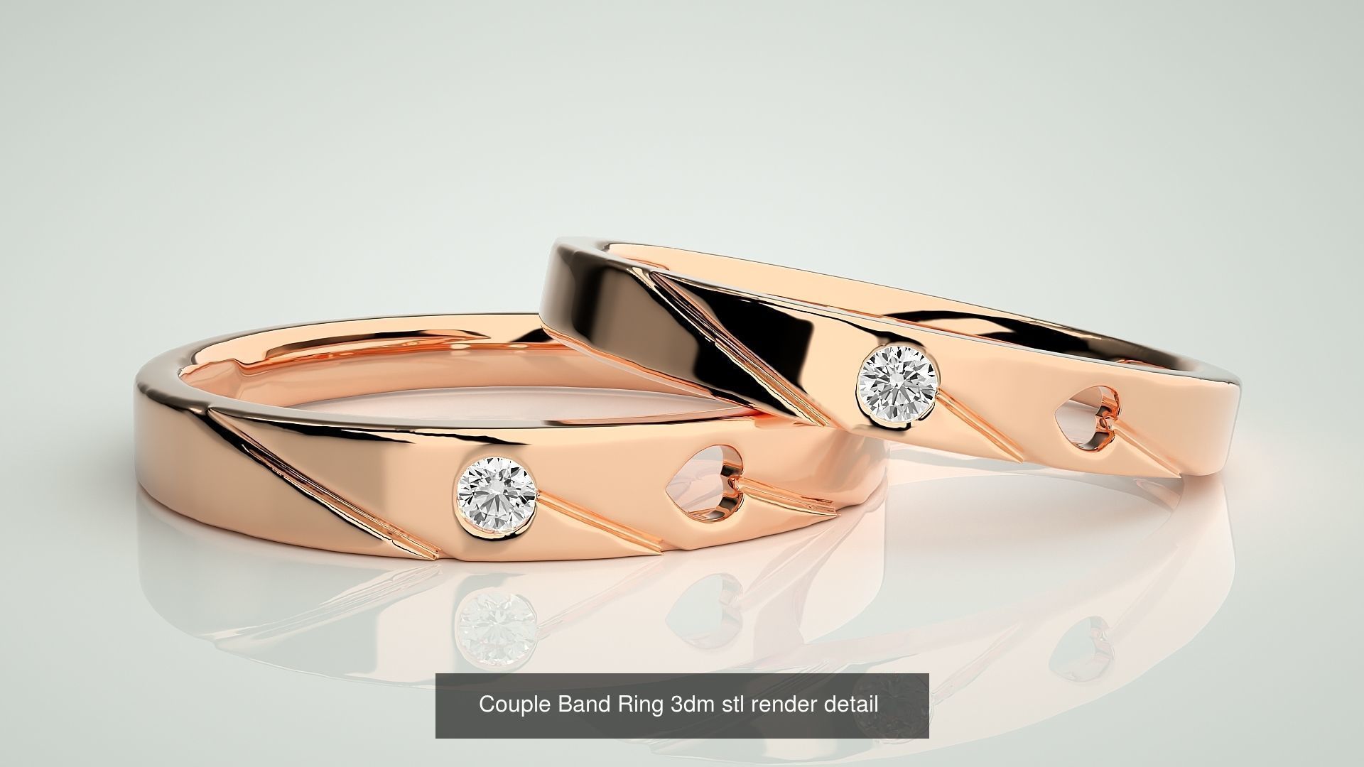 300 Couple Band Ring 3dm stl render detail Part-1 3D Model Collection_94