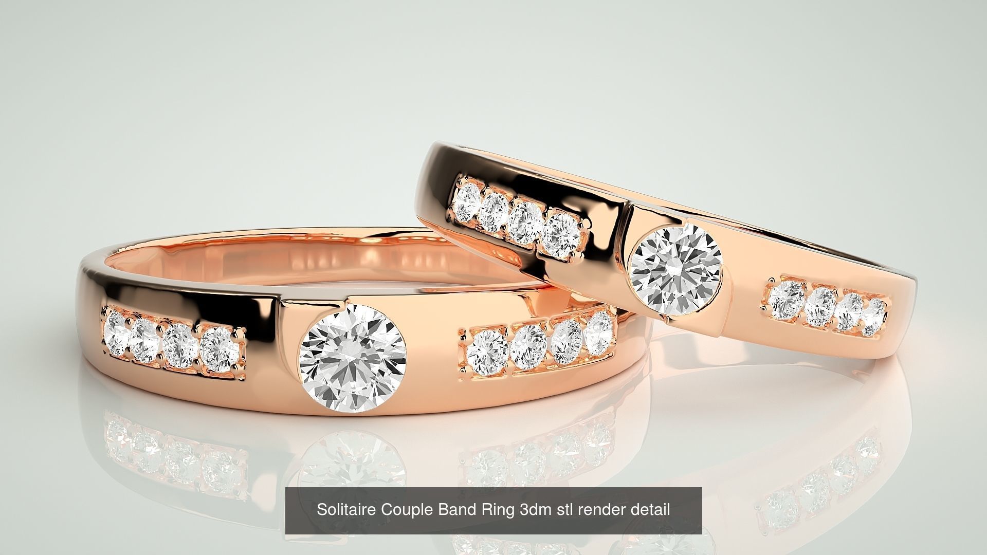 300 Couple Band Ring 3dm stl render detail Part-1 3D Model Collection_47
