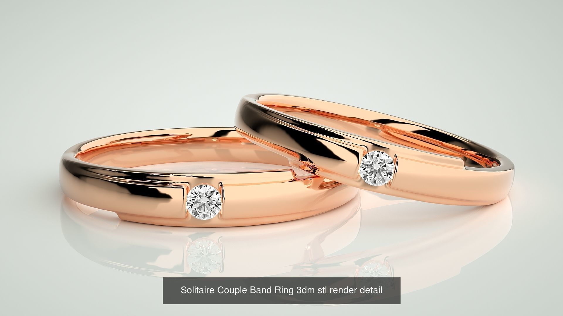 300 Couple Band Ring 3dm stl render detail Part-1 3D Model Collection_79