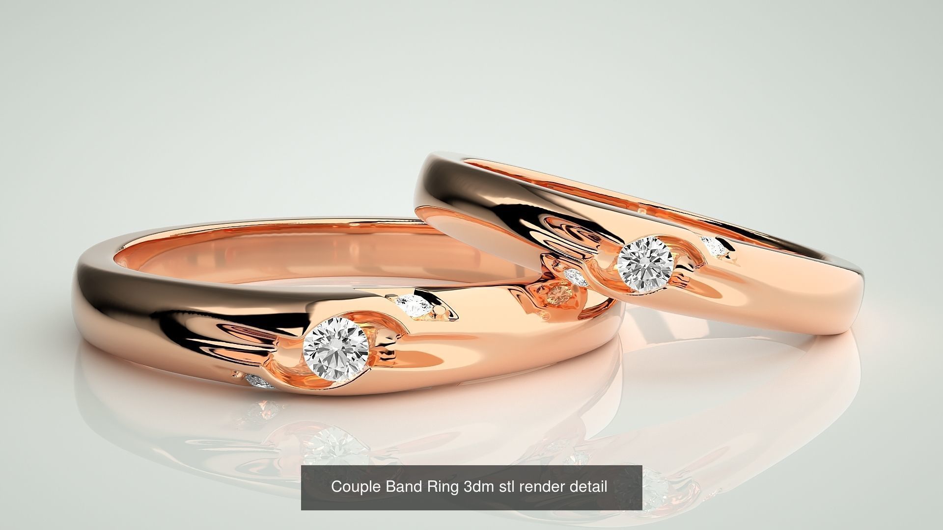 300 Couple Band Ring 3dm stl render detail Part-1 3D Model Collection_101