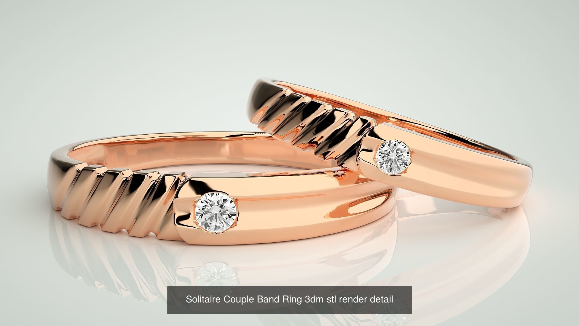 300 Couple Band Ring 3dm stl render detail Part-1 3D Model Collection_58