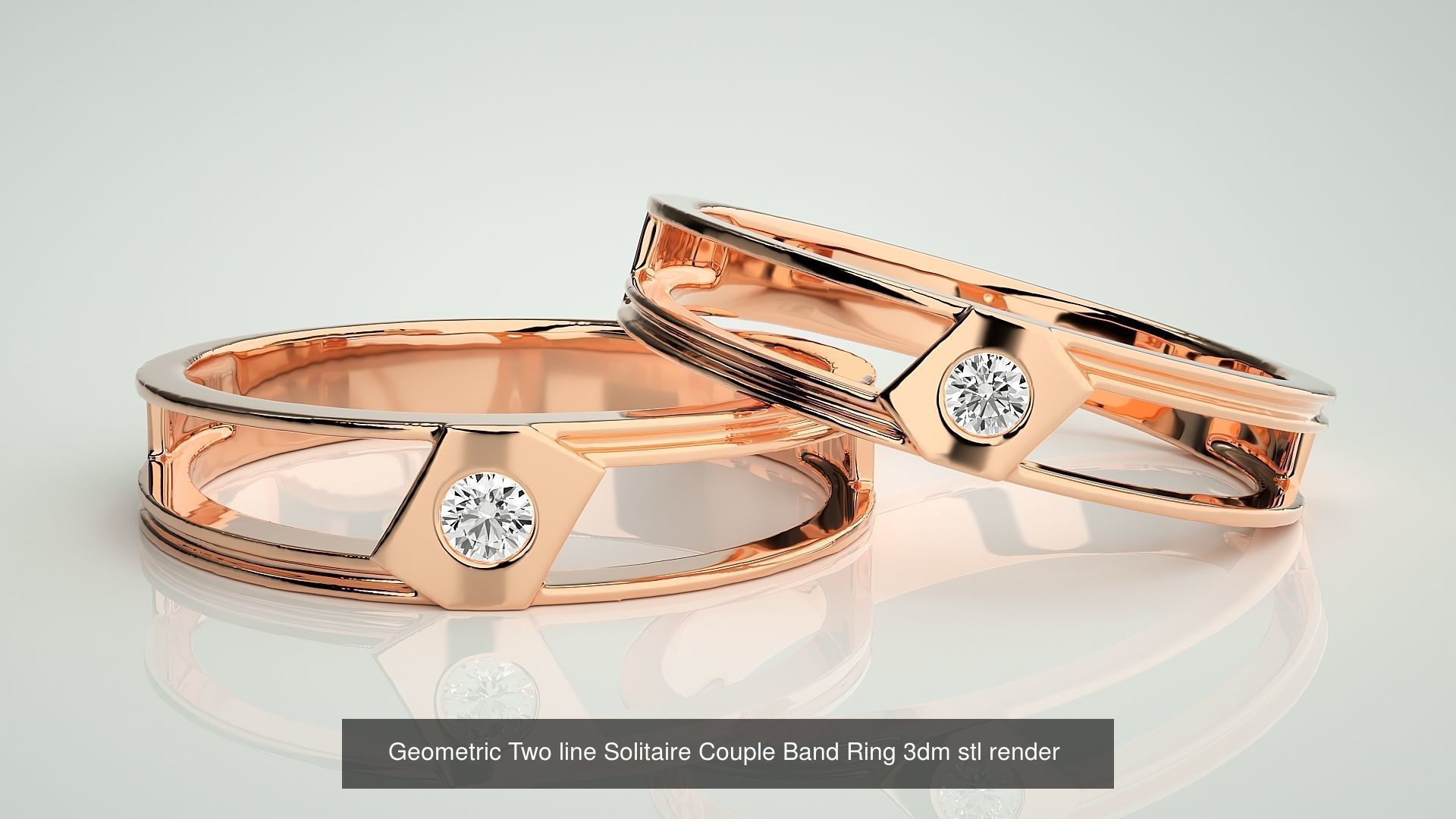 300 Couple Band Ring 3dm stl render detail Part-1 3D Model Collection_27