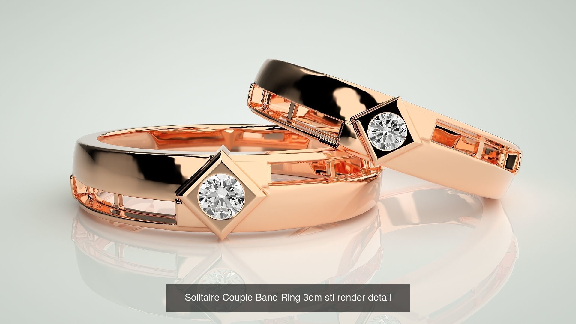 300 Couple Band Ring 3dm stl render detail Part-1 3D Model Collection_76