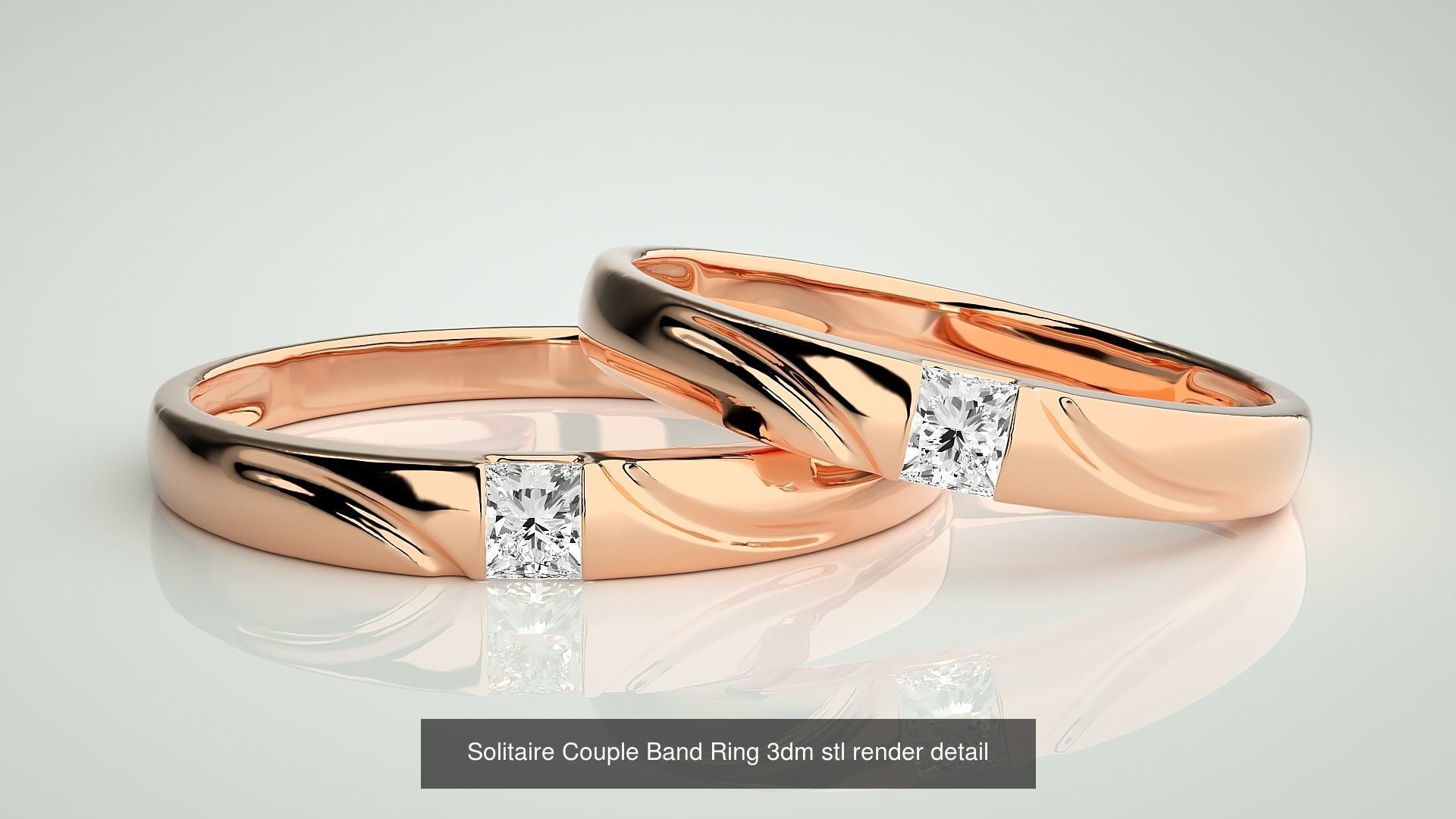 300 Couple Band Ring 3dm stl render detail Part-1 3D Model Collection_41
